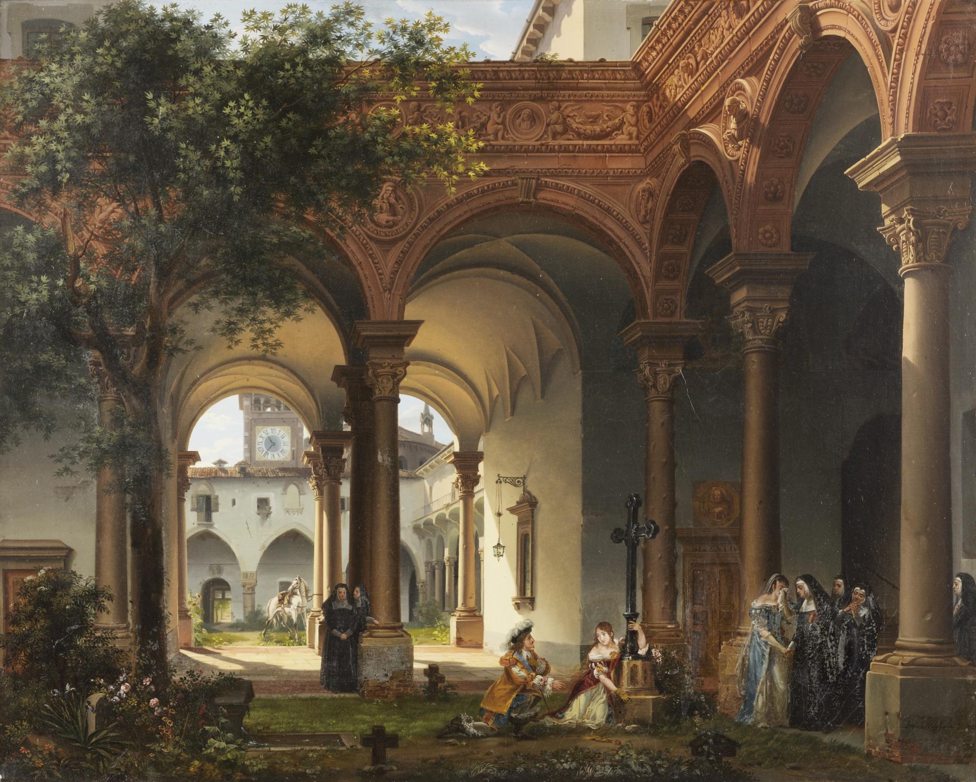 Giovanni Migliara - Louis Xiv Et Mademoiselle De La Vallière Au Couvent De Chaillot