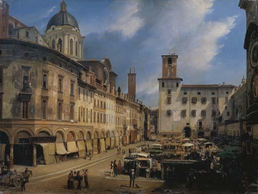 Giovanni Migliara - Mantova, Piazza Delle Erbe