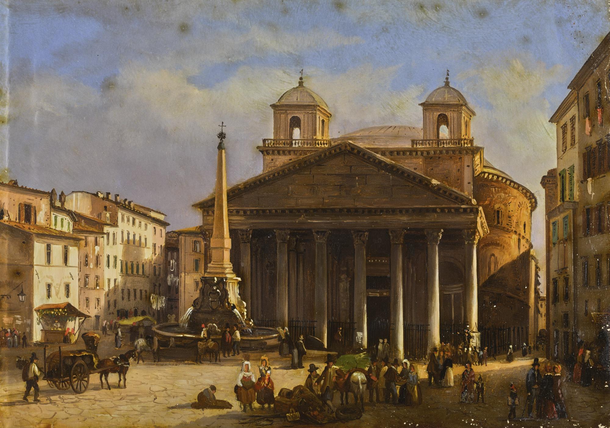 Giovanni Migliara - Rome, A View Of The Pantheon