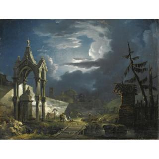 Giovanni Migliara - Sepoltura Al Chiaro Di Luna