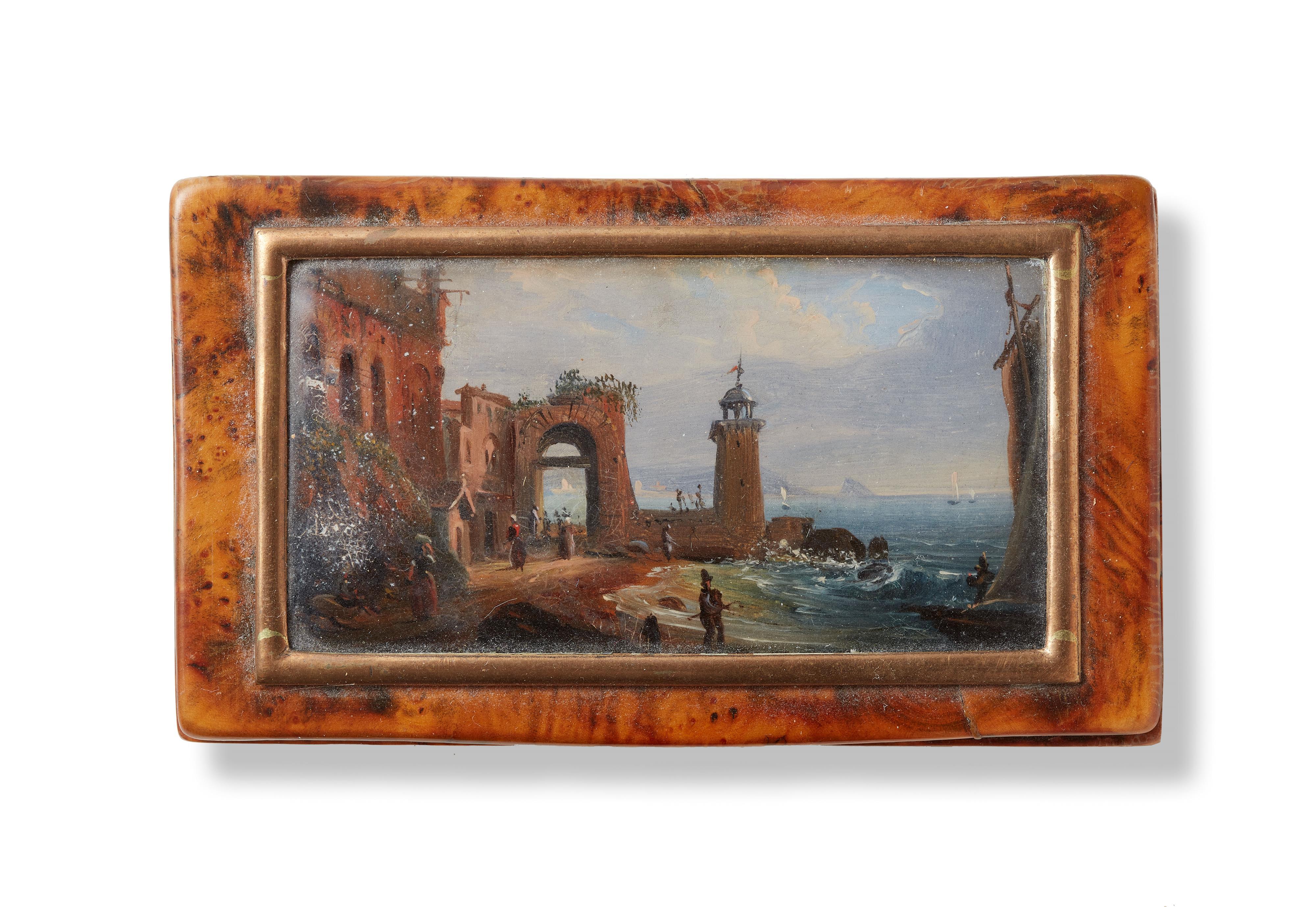 Giovanni Migliara - Tabatière mit Hinterglasminiatur