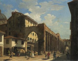 Giovanni Migliara - Veduta delle colonne di San Lorenzo a Milano