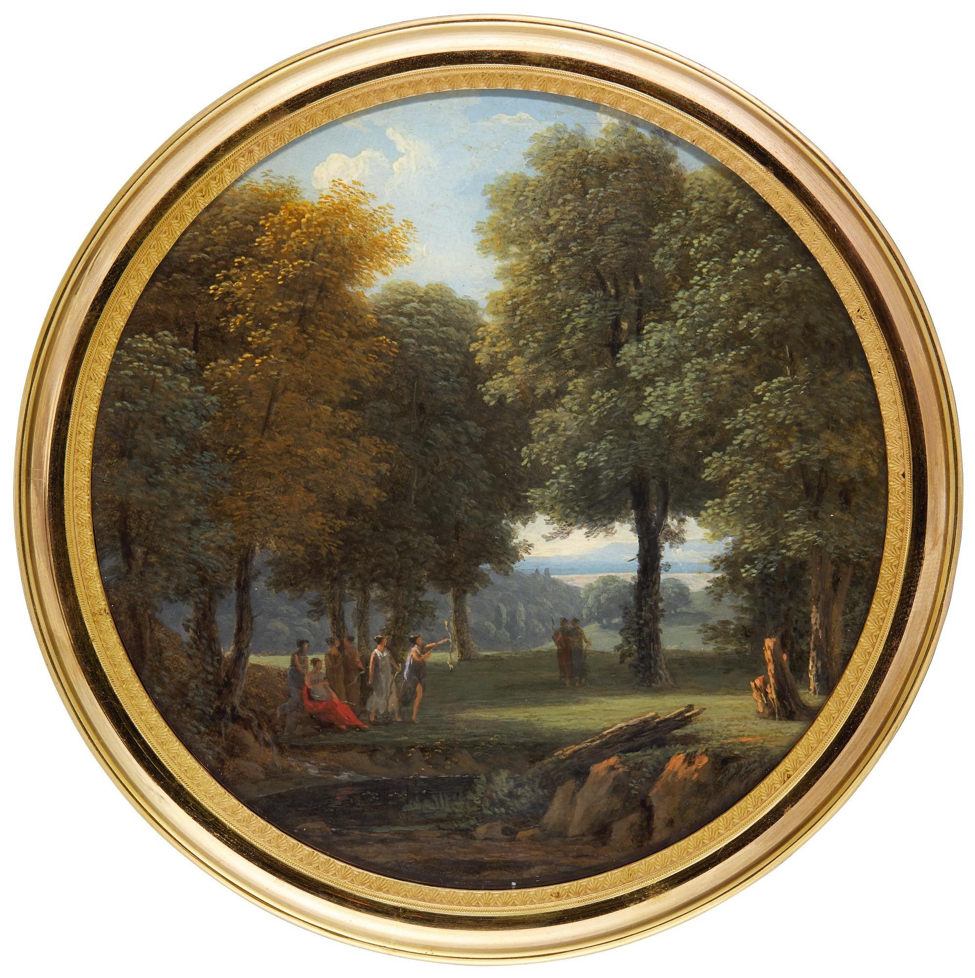 Giovanni Migliari - Classical Landscape With Diana And Her Entourage, Circa 1810