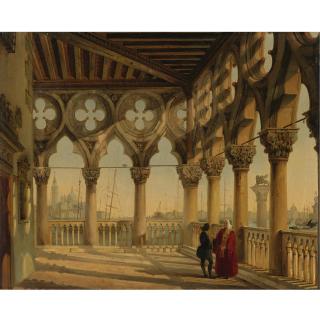 Giovanni Migliari - View From The Porch Of The Palazzo Ducale, Venice, Towards San Giorgio Maggiore