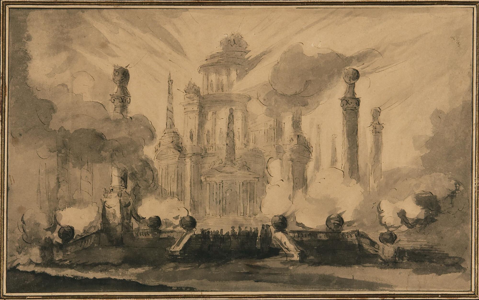 Giovanni Niccolò Servandoni - Entwurf für ein barockes Theaterprojekt.