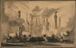 Giovanni Niccolò Servandoni - Entwurf für ein barockes Theaterprojekt.