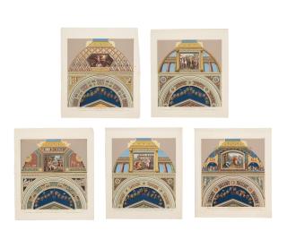 Giovanni Ottaviani - Five scenes from cloister vaults in the Raphael Loggias in the Vatican.