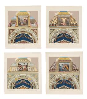 Giovanni Ottaviani - Four scenes from cloister vaults in the Raphael Loggias in the Vatican.