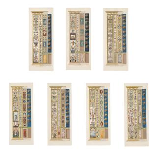 Giovanni Ottaviani - Seven wall sections / pilasters in the Raphael Loggias in the Vatican.