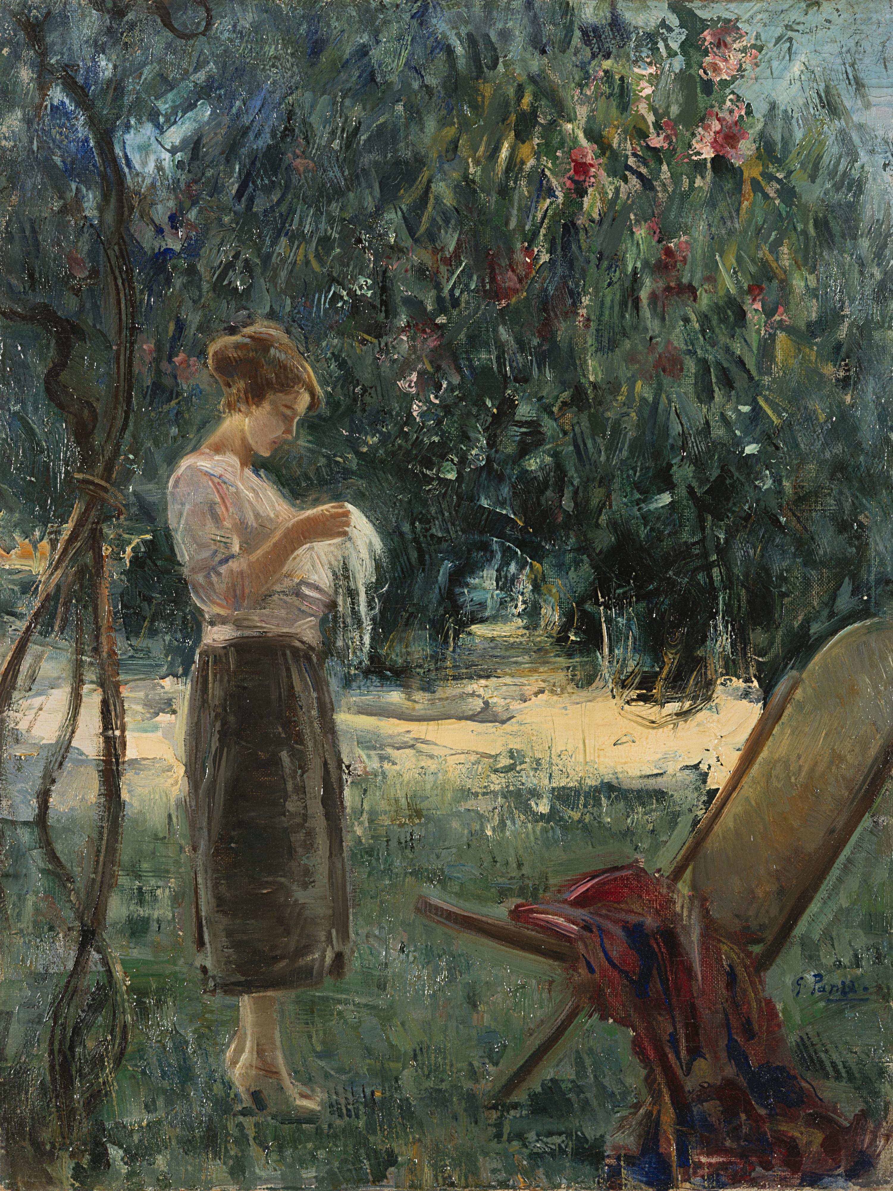 Giovanni Panza - Fanciulla in giardino