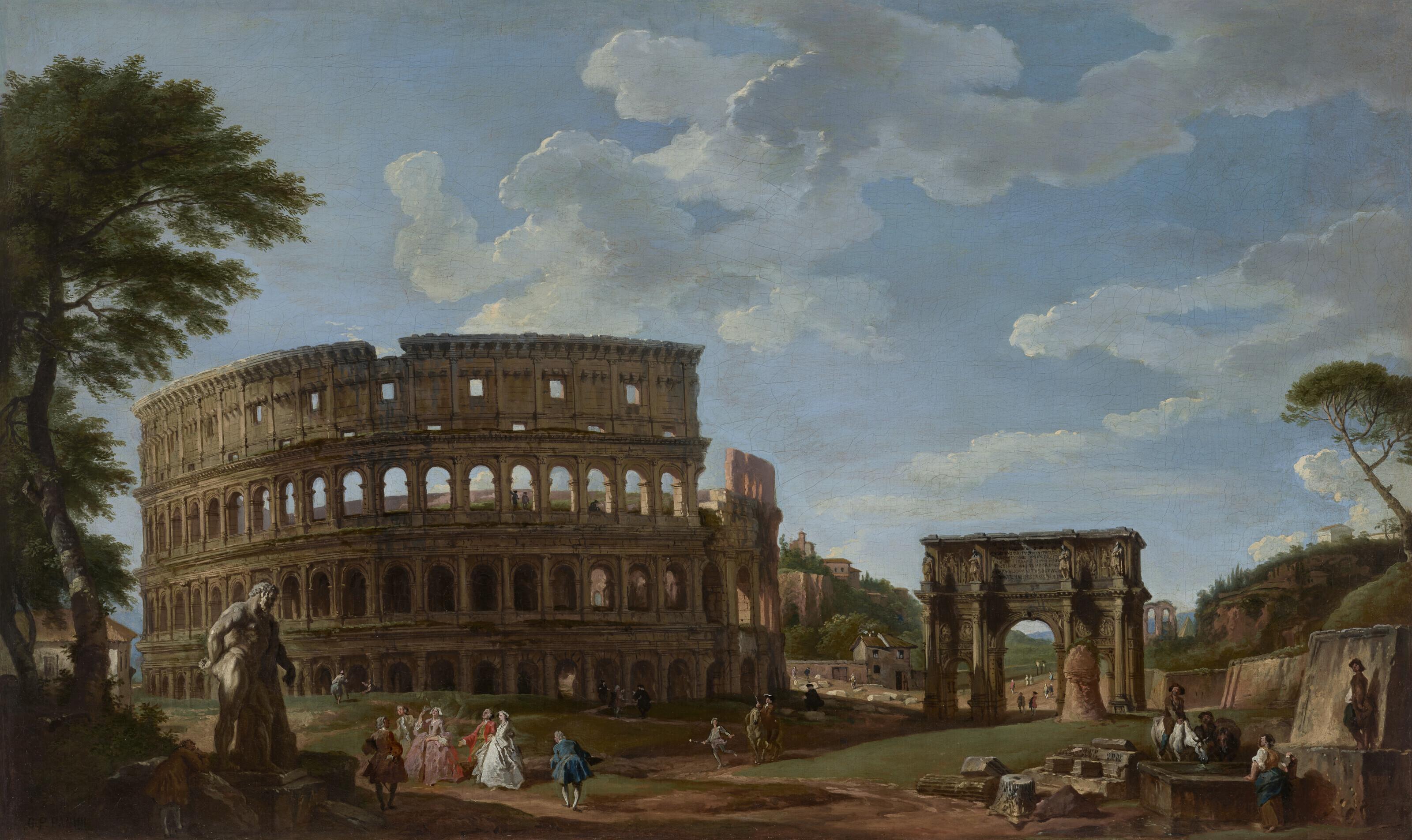 Giovanni Paolo Panini - View of the Colosseum and the Arch of Constantine