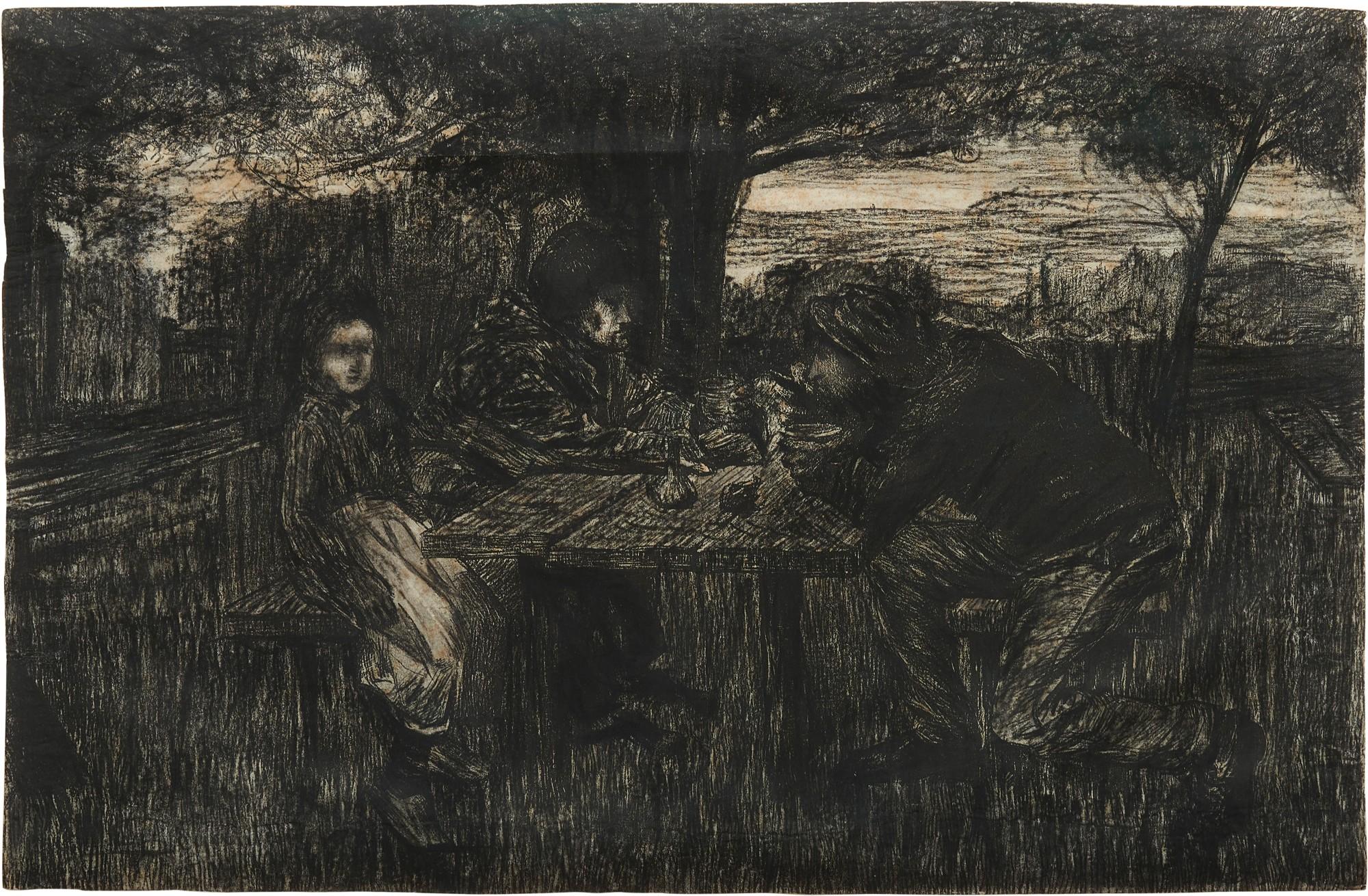 Giovanni Segantini - Piccola compagnia in giardino