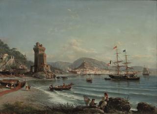 Giovanni Serritelli - An Italian brig and a Greek barque anchored off the Neapolitan coast
