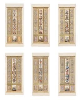 Giovanni Volpato - Six wall sections / pilasters in the Raphael Loggias in the Vatican.