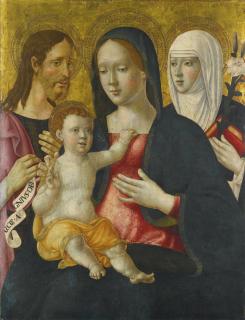 Girolamo Di Benvenuto - Madonna And Child With Saint John The Baptist And Saint Catherine