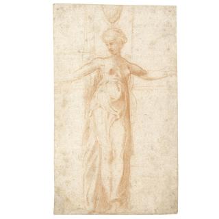 Girolamo Francesco Maria Mazzola - Canephoros Facing To The Front, The Head Turned To The Right