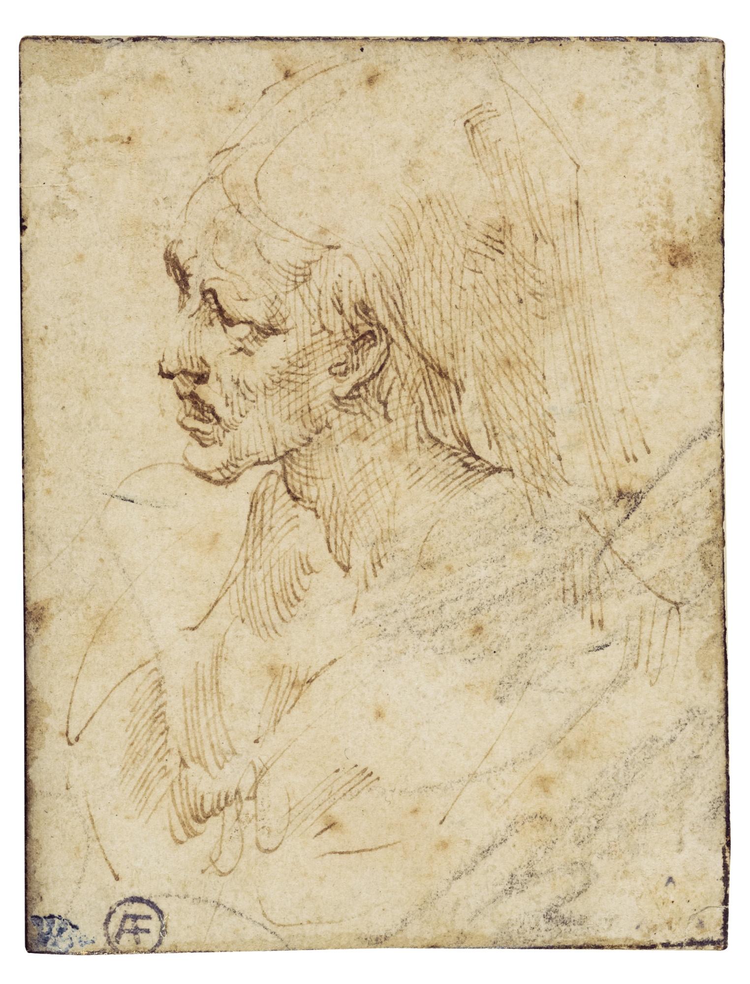 Girolamo Francesco Maria Mazzola - Head Of An Elderly Woman Wearing A Wimple