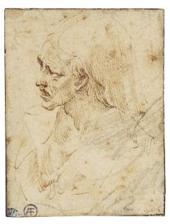 Girolamo Francesco Maria Mazzola - Head Of An Elderly Woman Wearing A Wimple