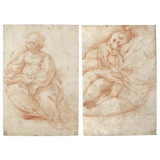Girolamo Francesco Maria Mazzola - Recto: A Seated Young Woman Looking To The Left; Verso: A Seated Woman Holding A Child