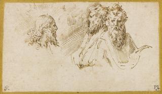 Girolamo Francesco Maria Mazzola - Studies Of The Head Of Christ, And Two Apostles