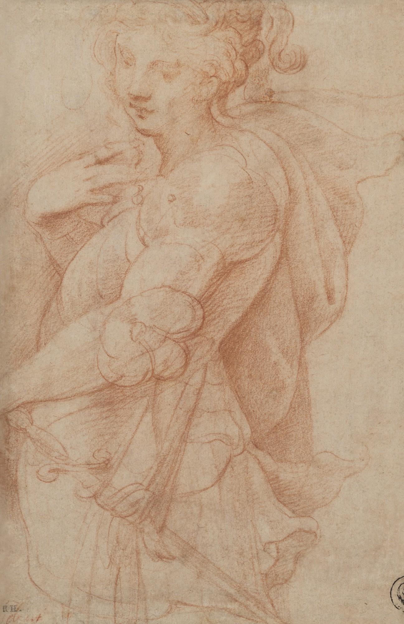Girolamo Francesco Maria Mazzola - Study of a female figure in armor, possibly Minerva
