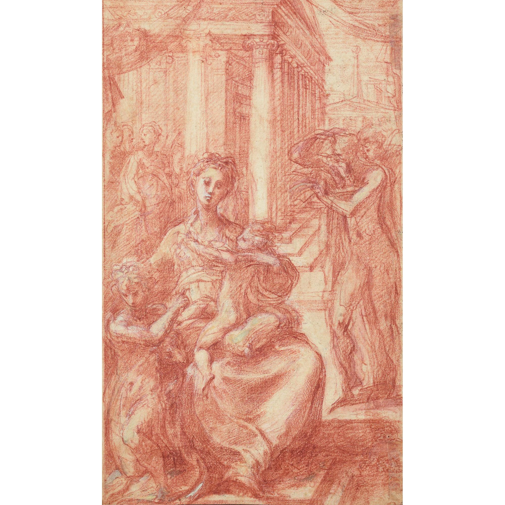 Girolamo Francesco Maria Mazzola - Vierge À L\'Enfant Avec Saint Jean-Baptiste Et Saint Jérôme