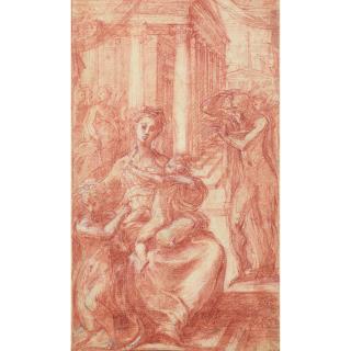 Girolamo Francesco Maria Mazzola - Vierge À L\'Enfant Avec Saint Jean-Baptiste Et Saint Jérôme