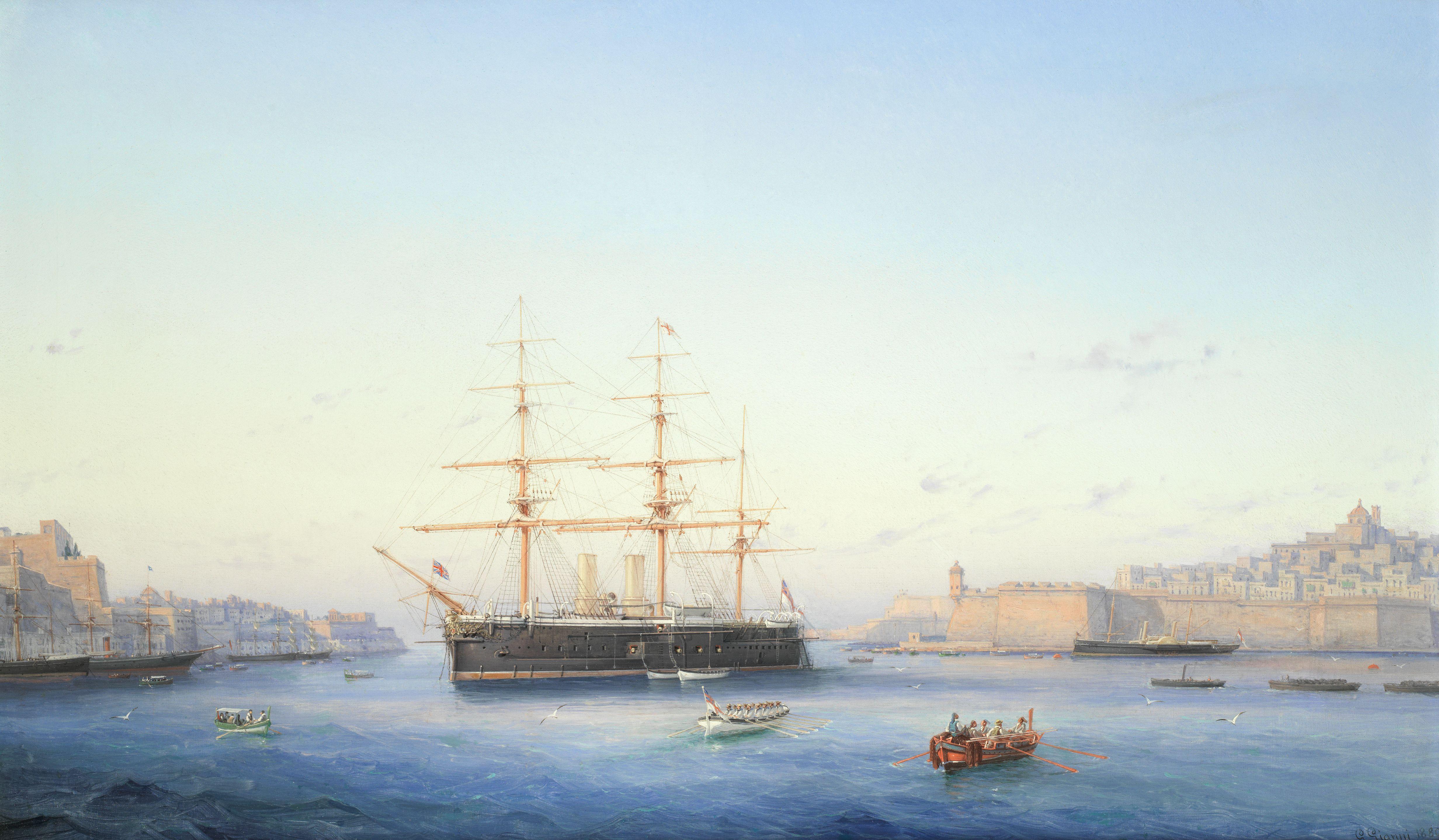 Girolamo Gianni - Hms Alexandra In The Grand Harbour, Malta