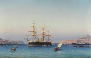 Girolamo Gianni - HMS Alexandra in the Grand Harbour of Valletta, Malta
