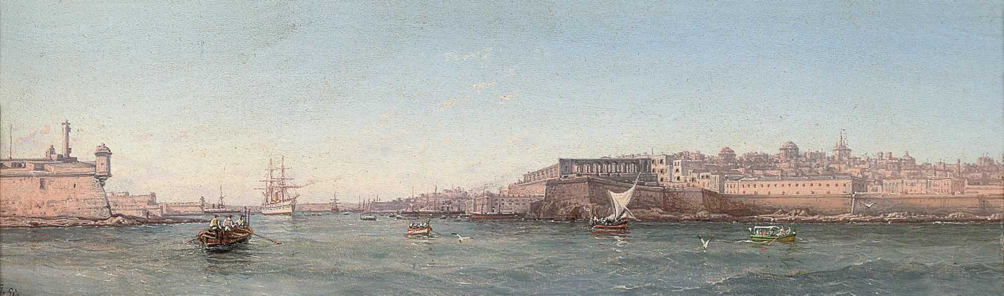 Girolamo Gianni - The entrance to the Grand Harbour from Ricasoli point, Valetta