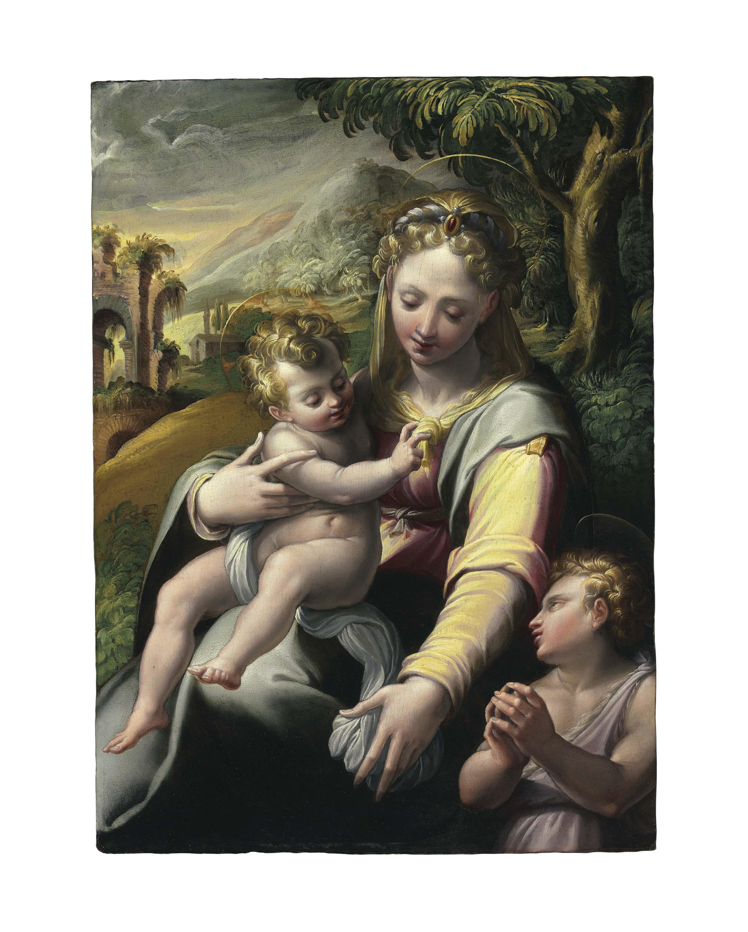 Girolamo Macchietti - The Madonna and Child with Saint John the Baptist