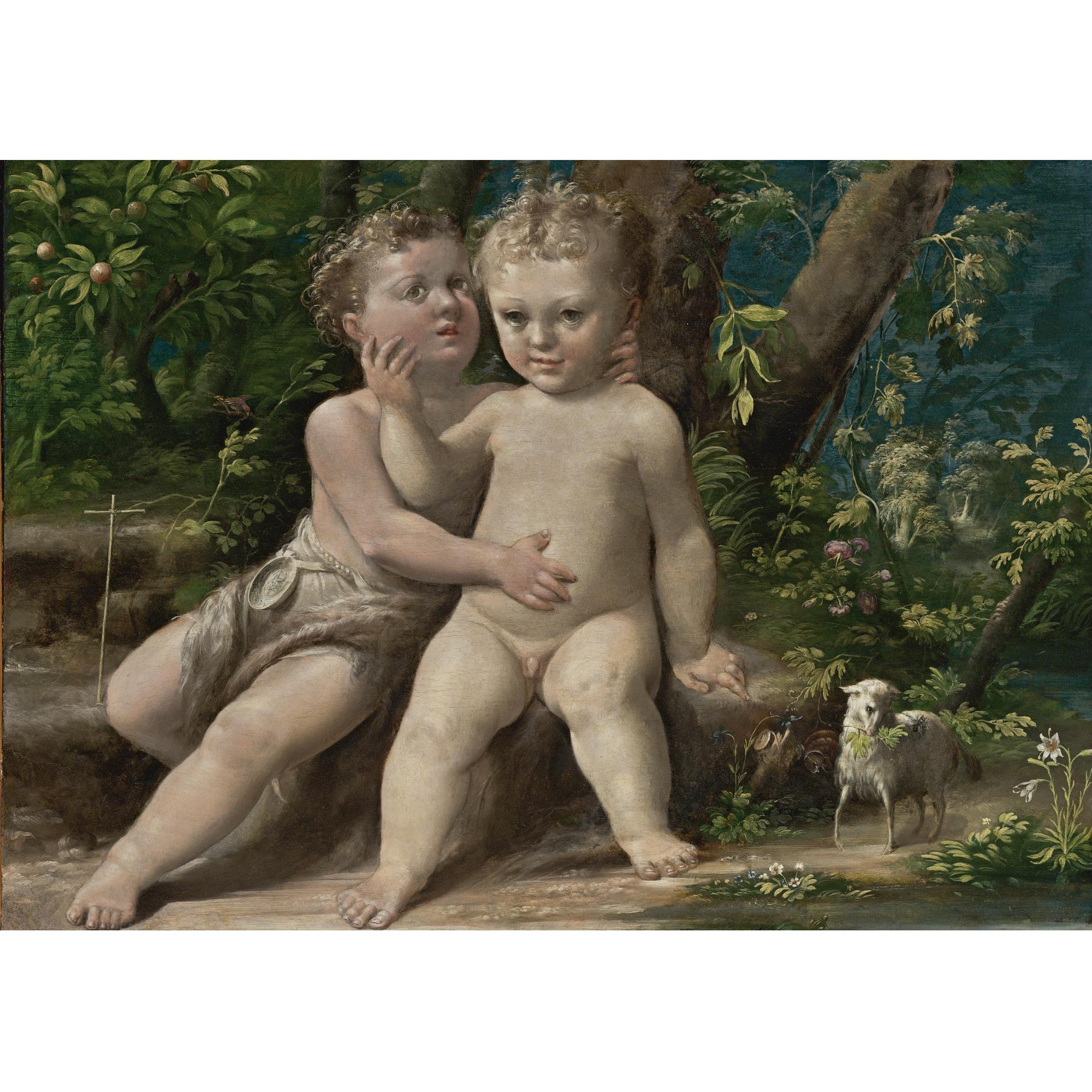 Girolamo Mazzola Bedoli - Infant Christ With The Infant Saint John The Baptist