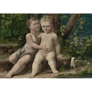 Girolamo Mazzola Bedoli - Infant Christ With The Infant Saint John The Baptist
