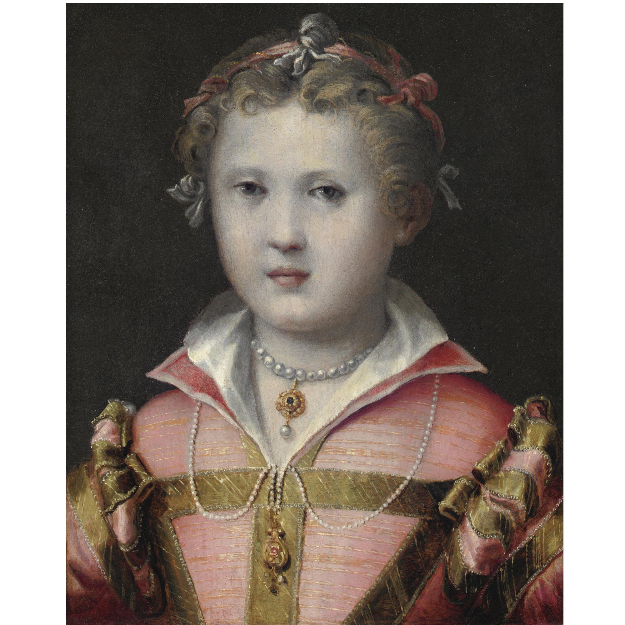 Girolamo Mazzola Bedoli - Ritratto Di Bambina In Abito Rosa (Ritratto Di Anna Eleonora Sanvitale?)