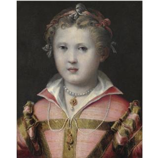 Girolamo Mazzola Bedoli - Ritratto Di Bambina In Abito Rosa (Ritratto Di Anna Eleonora Sanvitale?)