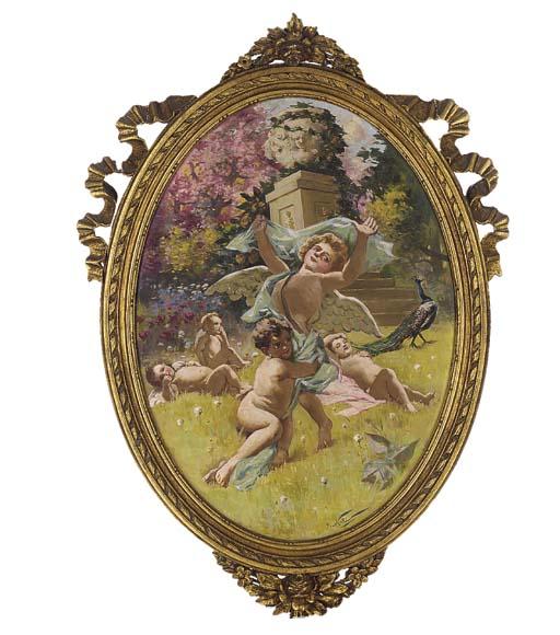 Girolamo Pieri Ballati Nerli - Cherubs in a summer garden