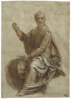 Girolamo Siciolante Da Sermoneta - Saint Luke seated