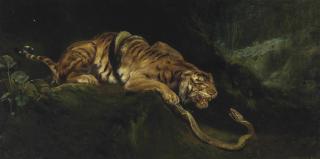 Giulio Aristide Sartorio - A Tiger Struggling with a Snake