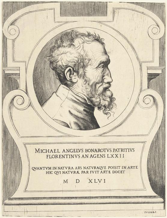 Giulio Bonasone - Michelangelo Buonarotti (B. 345; Massari 85)