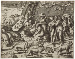 Giulio Bonasone - Noah And The Animals Leaving The Ark