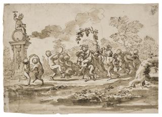 Giulio Carpioni - Bacchanal with Putti and Satyrs