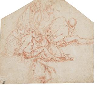 Giulio Carpioni - Captives And Seamen, And A Portrait Of A Man In Profile