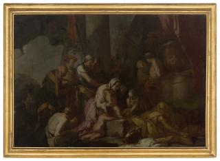 Giulio Carpioni - Liriope bringing Narcissus before Tiresias
