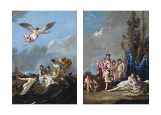 Giulio Carpioni - The Death Of Leander; And Bacchus And Ariadne