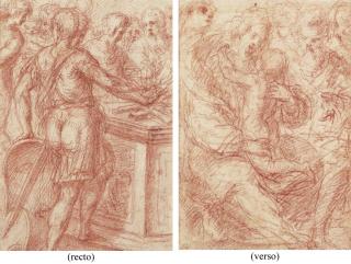 Giulio Cesare Procaccini - Mucius Scaevola (recto); La Sainte Famille (verso)