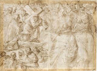 Giulio Cesare Procaccini - Recto: Christ On The Way To Calvary And Another Group Of Figures; Verso: The Entombment