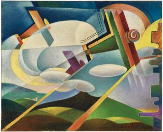 Giulio D\'Anna - Aerei Caproni Sul Vulcanosigned And Dated 1929, Oil On Canvas