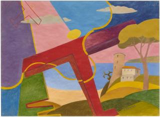 Giulio D\'Anna - Paesaggio Simultaneo + Aerei Caproni