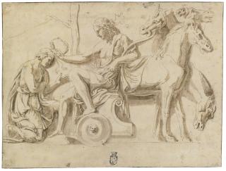 Giulio Pippi - Apollo Seated In A Chariot Crowning A Supplicant
