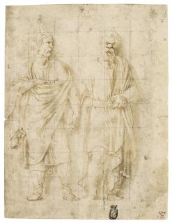 Giulio Pippi - Socrates and a barbarian, hands clasped
